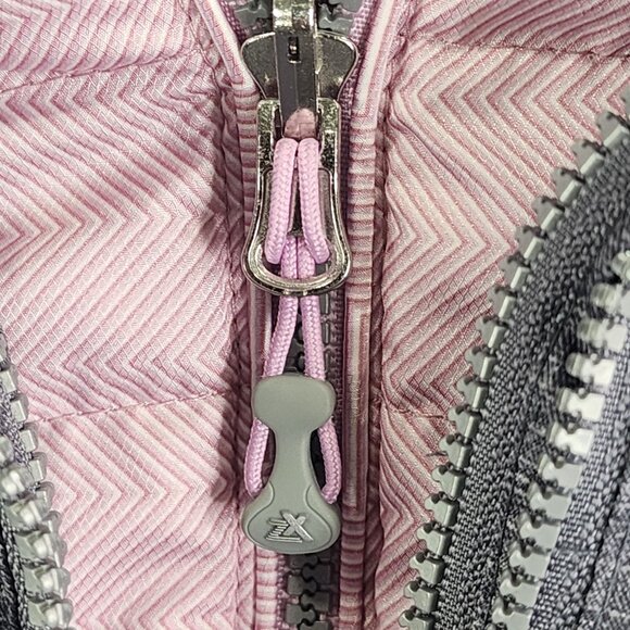 Womens Gray & Pink Zeroxposur Hooded Coat Jacket Full Zip Double layer Size L - Picture 9 of 13